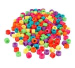 Perle plastique innspiro forme cylindrique 6x4mm       coloris assortis bocal de     1400 perles