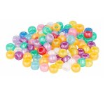 Perle plastique innspiro cassis 9mm coloris nacres     assortis bocal de 1000 perles