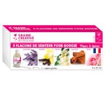 Lot flacons de parfums pour bougies graine creative 27 ml 5 parfums assortis 1 pipette  offerte
