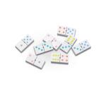 Jeu de 28 dominos cayro bois 2 a 4 joueurs coloris pastels