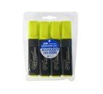 Surligneurs schneider job 150 pointe biseaut e 1 a 5 mm     coloris jaune etui de 4       unites