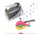 Pastel huile pentel arts corps rond enrobage papier    non salissant coloris         metallises assortis boite 6