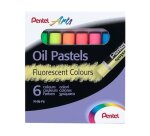 Pastel huile pentel arts corps rond enrobage papier    non salissant coloris fluos   assortis boite 6 unites