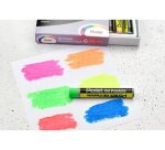 Pastel huile pentel arts corps rond enrobage papier    non salissant coloris fluos   assortis boite 6 unites