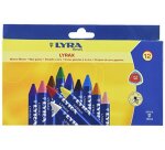 Etui craies a la cire d abeille lyrax lyra            ergonomique forme             triangulaire 9 cm 12 unites
