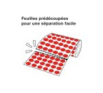 Gommette apli ronde 20mm coloris pastels assortis 4    rouleaux 7080 unites