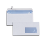 Enveloppe économique dl 110x220mm 80g adhésive fenêtre 45x100mm coloris blanc boîte 500 unités