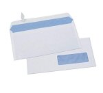 Enveloppe économique dl 110x220mm 80g adhésive fenêtre 35x100mm coloris blanc boîte 500 unités