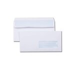 Enveloppe économique dl 110x220mm 80g autocollante fenêtre 35x100mm coloris blanc boîte 500 unités