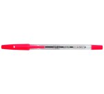 Stylo-bille pilot bp-s écriture moyenne 0.5mm encre douce pointe indéformable rechargeable corps translucide rouge