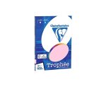 Papier couleur clairefontaine trophée personal paper pack a4 160g/m2 rose pastel paquet 50 feuilles unicolores