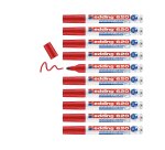 Marqueur edding e620 tableau blanc pointe ogive corps métal encre cap-off effaçable pigmentée faible odeur couleur rouge