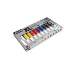Huile fine pébéo xl 10 tubes assortis 20ml + 1 brosse soie beau blanc offerte
