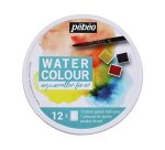 Aquarelle pébéo 1 pinceau aquarelle boîte en métal ronde 12 demi-godets