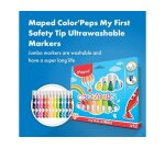 Feutre coloriage maped color'peps maxi triangulaire encore ultra-lavable pointe bloquée large pochette 12 unités