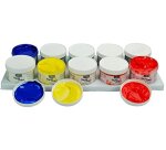 Gouache doigt pébéo tacticolor socle plastique coloris assortis 10 pots 225ml