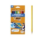 Crayon bic kids aquacouleur hexagonal mine aquarelle très pigmentée effet peinture aquarelle couleurs vives étui 12u