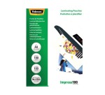 Pochette plastification fellowes à chaud polyester transparent résistant eau format a4 100 microns boîte 100 unités