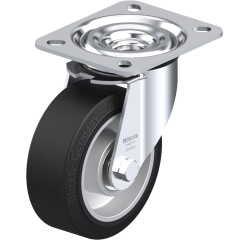 BLICKLE - Roulette pivotante Ø 100mm bandage caoutchouc NR 200kg - L-ALEV 100K