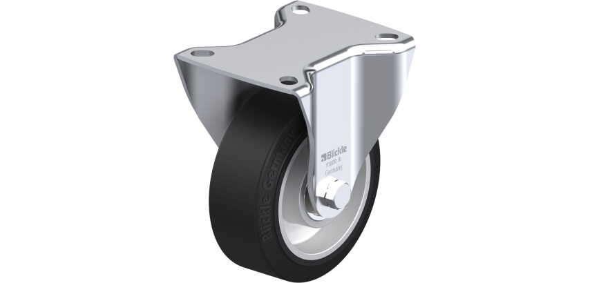 BLICKLE - Roulette fixe Ø 100mm bandage caoutchouc NR 200kg - B-ALEV 100K