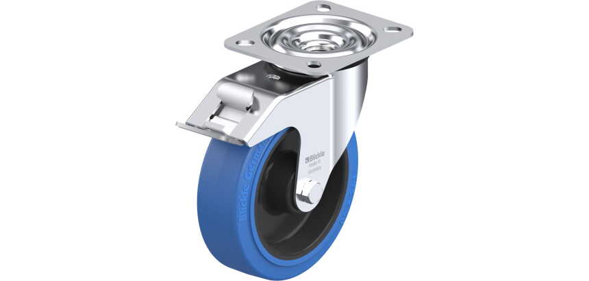 BLICKLE - Roulette pivotante à frein Ø 125mm bandage caoutchouc NR 150kg - LE-POEV 125R-FI-SB