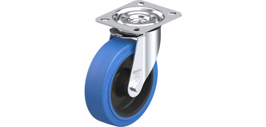 BLICKLE - Roulette pivotante Ø 125mm bandage caoutchouc NR 150kg - LE-POEV 125R-SB