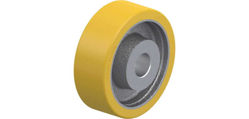 BLICKLE - Roue motrice Ø 140mm bandage polyuréthane PU 670kg - GTHN 140/30H7