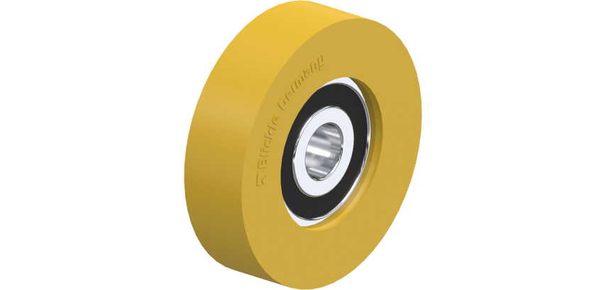BLICKLE - Galet guide Ø 30mm bandage polyuréthane PU 25kg - FTH 30x8/6-6K