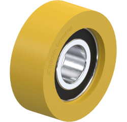 BLICKLE - Galet guide Ø 45mm bandage polyuréthane PU 70kg - FTH 45x17/15-11K
