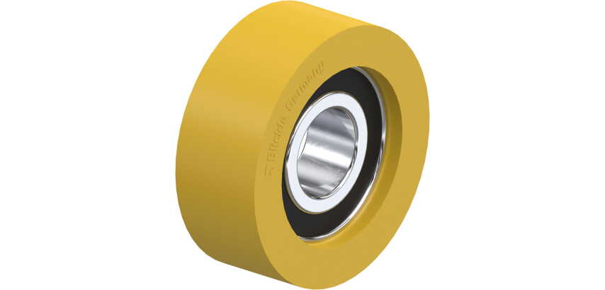 BLICKLE - Galet guide Ø 45mm bandage polyuréthane PU 70kg - FTH 45x17/15-11K