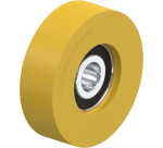BLICKLE - Galet guide Ø 50mm bandage polyuréthane PU 65kg - FTH 50x15/10-9K