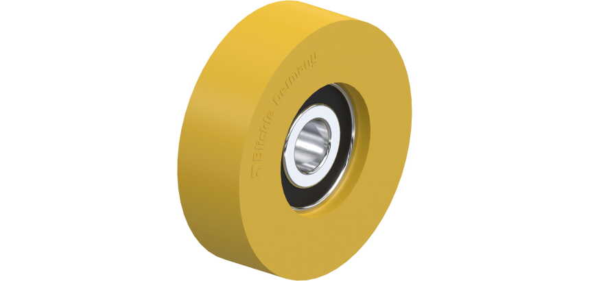 BLICKLE - Galet guide Ø 50mm bandage polyuréthane PU 65kg - FTH 50x15/10-9K