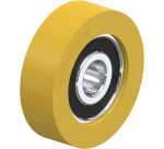 BLICKLE - Galet guide Ø 50mm bandage polyuréthane PU 80kg - FTH 50x15/12-12K