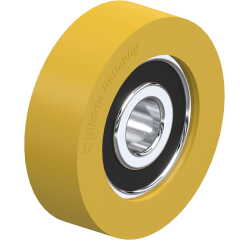 BLICKLE - Galet guide Ø 50mm bandage polyuréthane PU 80kg - FTH 50x15/12-12K