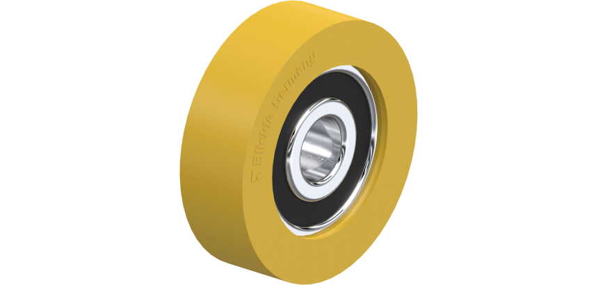 BLICKLE - Galet guide Ø 50mm bandage polyuréthane PU 80kg - FTH 50x15/12-12K
