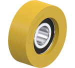 BLICKLE - Galet guide Ø 50mm bandage polyuréthane PU 80kg - FTH 50x18/15-11K