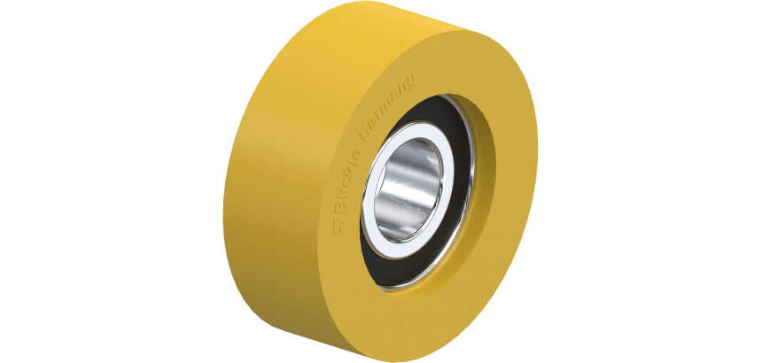 BLICKLE - Galet guide Ø 50mm bandage polyuréthane PU 80kg - FTH 50x18/15-11K