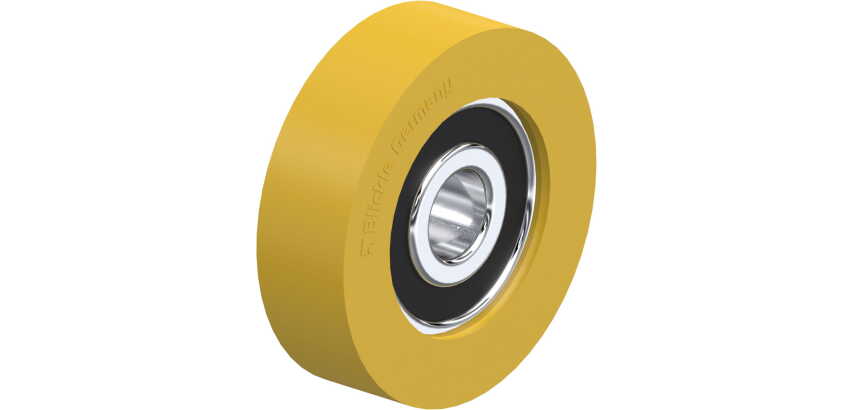 BLICKLE - Galet guide Ø 52mm bandage polyuréthane PU 85kg - FTH 52x15/12-12K