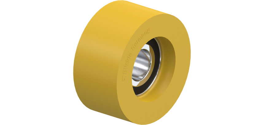 BLICKLE - Galet guide Ø 61mm bandage polyuréthane PU 105kg - FTH 61x30/17-12K