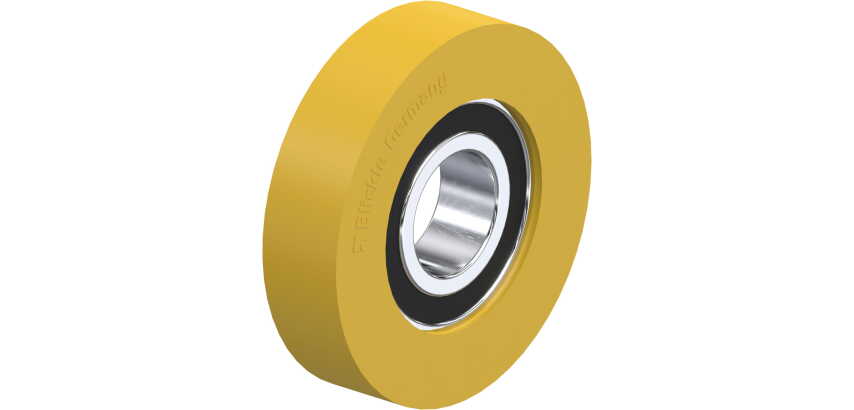 BLICKLE - Galet guide Ø 62mm bandage polyuréthane PU 105kg - FTH 62x15/20-12K