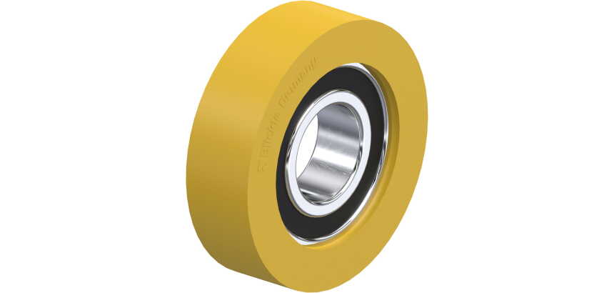 BLICKLE - Galet guide Ø 70mm bandage polyuréthane PU 150kg - FTH 70x20/25-15K