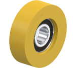 BLICKLE - Galet guide Ø 75mm bandage polyuréthane PU 150kg - FTH 75x23/20-14K