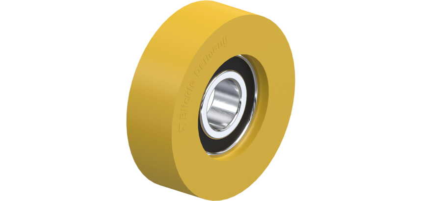 BLICKLE - Galet guide Ø 75mm bandage polyuréthane PU 150kg - FTH 75x23/20-14K