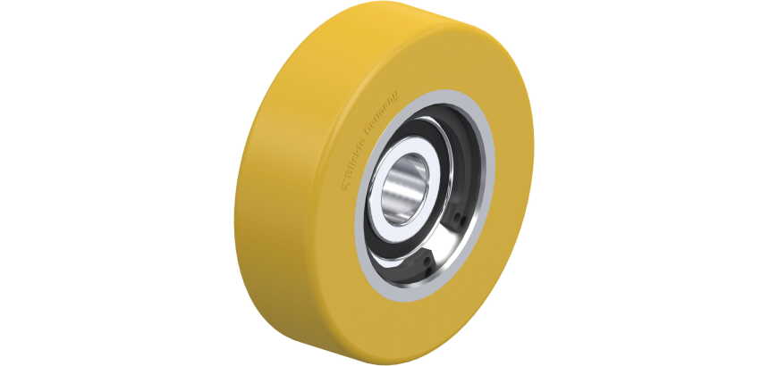 BLICKLE - Galet guide Ø 50mm bandage polyuréthane PU 85kg - FSTH 50x15/10-8K