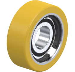 BLICKLE - Galet guide Ø 50mm bandage polyuréthane PU 100kg - FSTH 50x18/17-10K