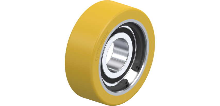 BLICKLE - Galet guide Ø 50mm bandage polyuréthane PU 100kg - FSTH 50x18/17-10K