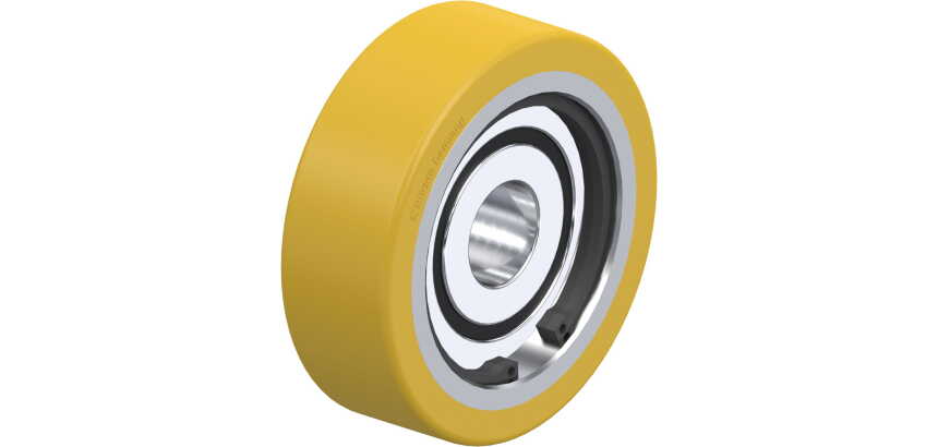 BLICKLE - Galet guide Ø 60mm bandage polyuréthane PU 135kg - FSTH 60x20/15-13K