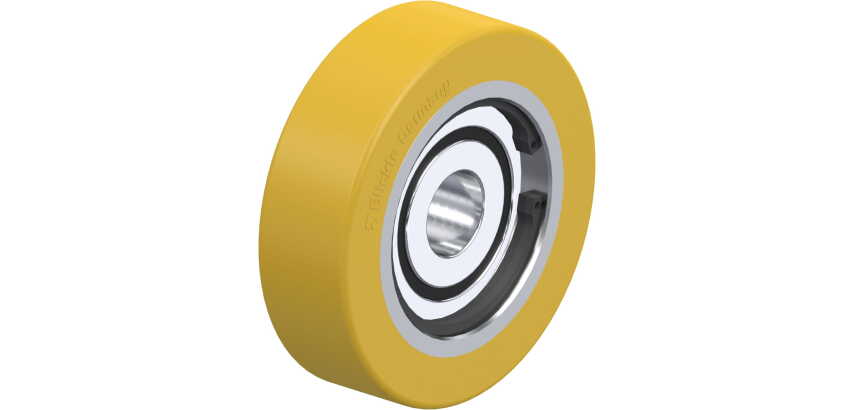 BLICKLE - Galet guide Ø 68mm bandage polyuréthane PU 155kg - FSTH 68x20/15-13K
