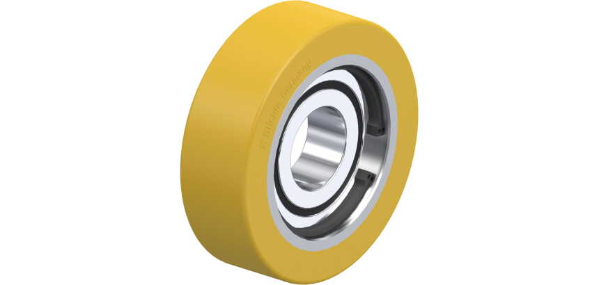 BLICKLE - Galet guide Ø 80mm bandage polyuréthane PU 230kg - FSTH 80x25/25-15K