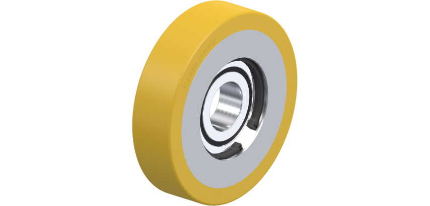 BLICKLE - Galet guide Ø 100mm bandage polyuréthane PU 250kg - FSTH 100x25/25-15K